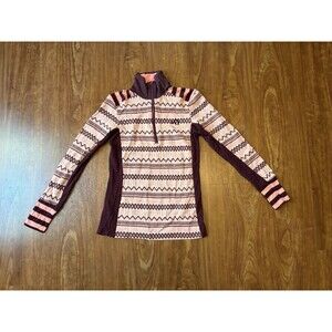 Kari Traa Sweater Womens Size Small Pink Half Zip Merino Wool Pullover Athletic